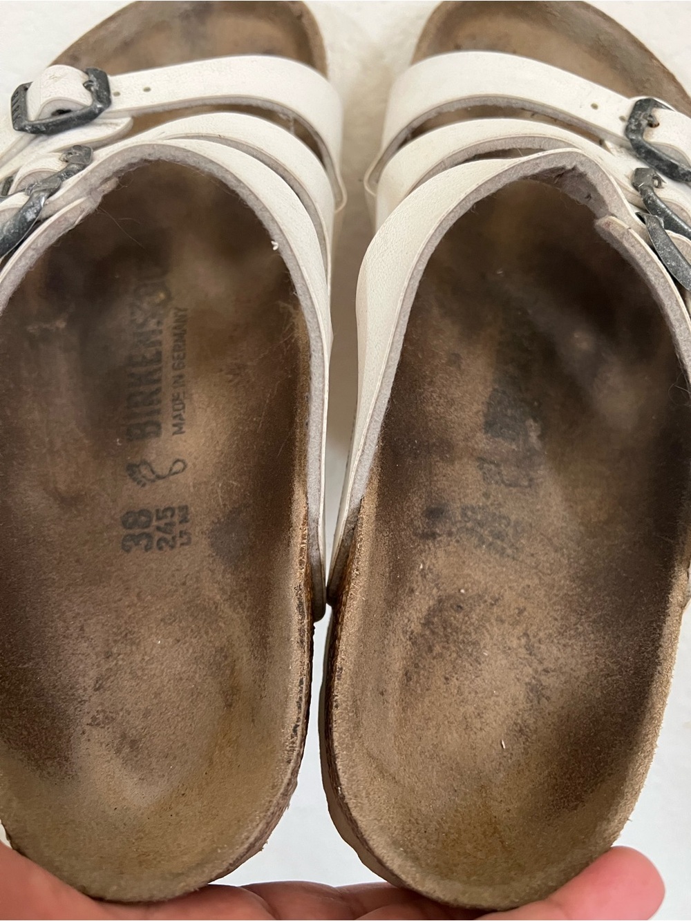Birkenstock Florida Birko-Flor White Sandals Size 37 L 7-7.5 Regular Wide - Picture 10 of 15
